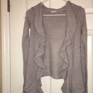 Girls hooded gray cardigan